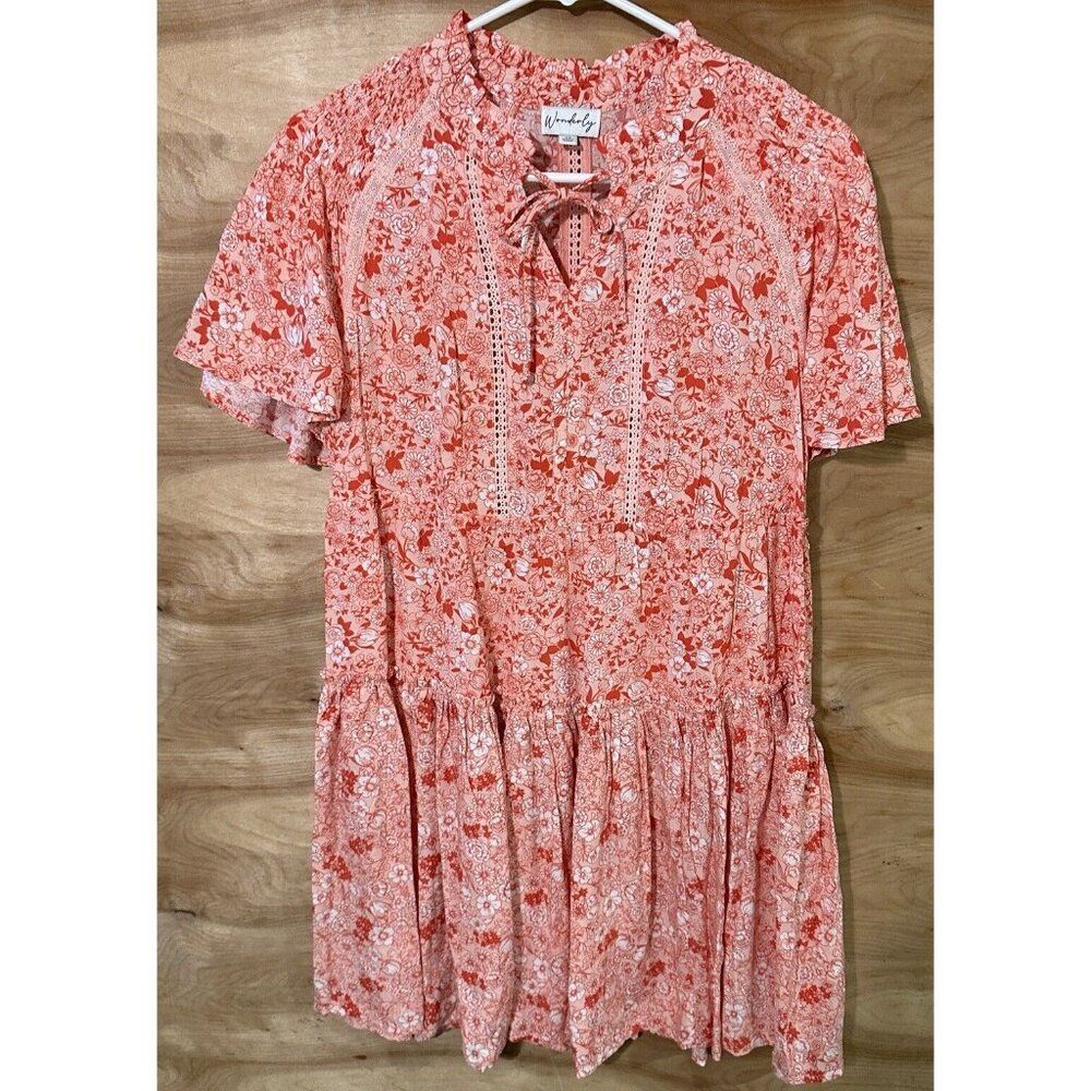 Wonderly Tiered Prairie Dress Women XS Peasant floral Sundress